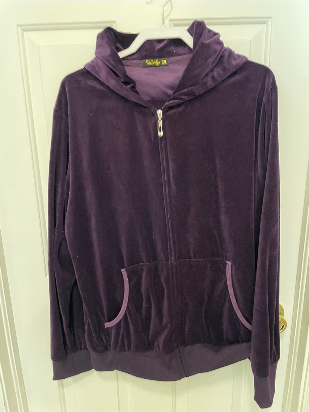 Plush Purple Velour pant suit with Hood